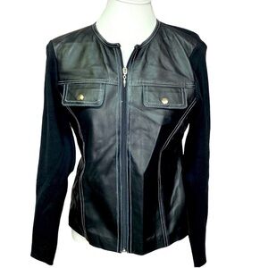 Escapade Leather Knit Jacket